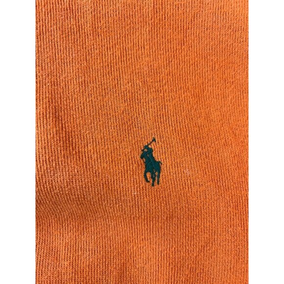 Polo Ralph Lauren 1/4 Zip Estate Rib Knit Orange Pullover SmallBrown/Fleshy Pony - Picture 7 of 8